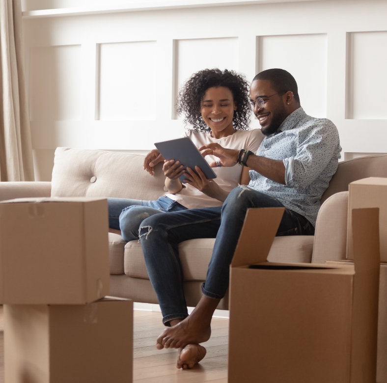 couple say on a touch reading